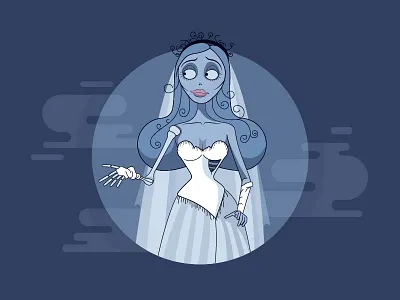 Corpse Bride blue bride corpse halloween icon illustration lines tim burton
