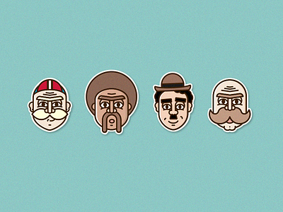 Mustachio chaplin cyclist face handlebar head movember mustache sticker