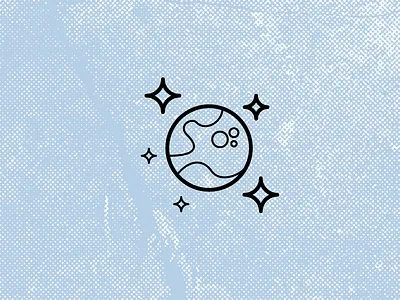 Space icon set. Planet and Stars blue flat design icon icon design moon night planet sky space stars texture
