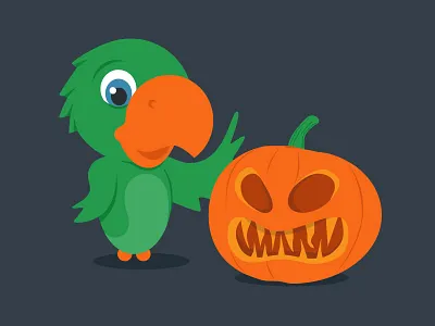Get your witchy on! getqueried halloween illustration parrot pumpkin