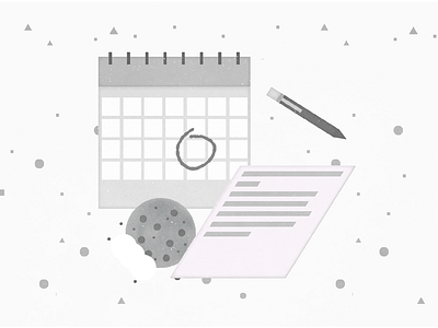 Schedule and Record bnw bw calander cookie grey scale illustration notes paper pen pencil texture