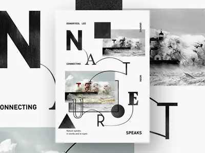 Typo/Graphic poster connection design graphic nature poster test typography wave