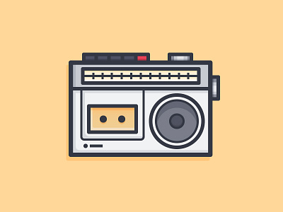 Radio daily challengec icon tape player vector