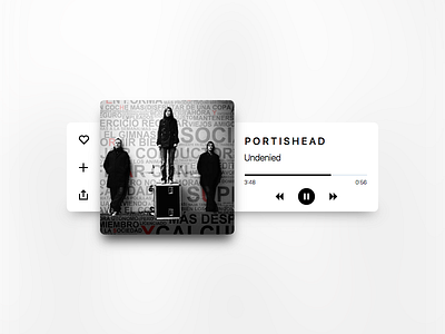 Music player 009 black and white clean dailyui minimal music player portishead ui ux