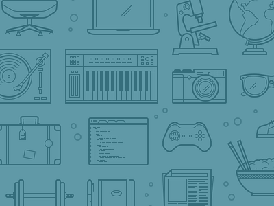Pattern camera code globe illustration keyboard line vector macbook microscope pattern record player sun glasses travel