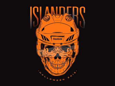 Islanders - Halloween 2015 halloween hockey illustration islanders isles new york new york islanders nhl reebok skull spooky