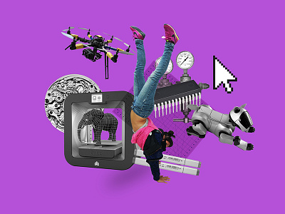 Hacker persona collage future design hacker persona