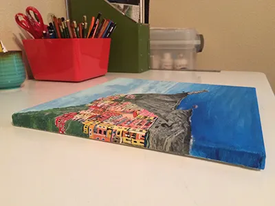 Manarola, Italy acrylic canvas italy paint