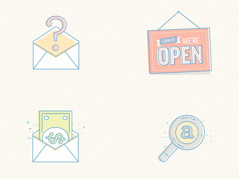 Icons! ✏️ bad title half tone icon illustration offset stroke ui