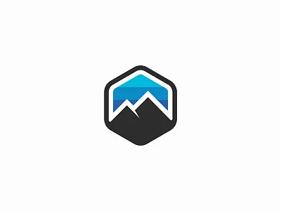 Avalog flat gradient hexagon illustration illustrator logo minimal mountain outdoors vector