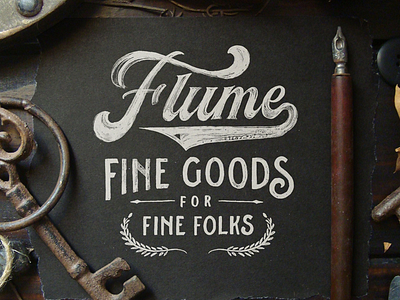 Flume lettering texture vintage