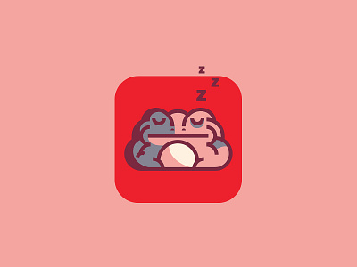 Toad flat frog icon illustration logo mark red sleeping toad