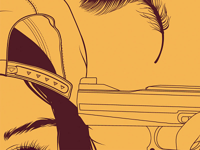 six details outline pistol stroke vector