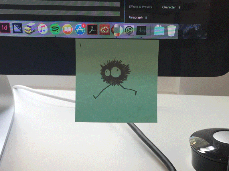 Soot Ball Sticky Notes animated gif animation character design ghibli gif illustration loop stop motion susuwatari