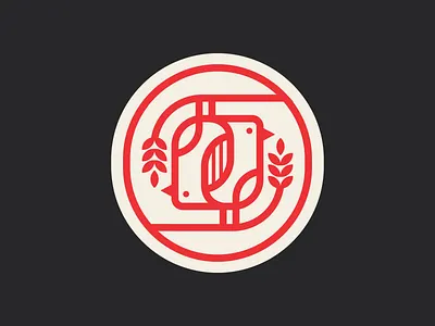 TWO LITTLE BIRDS bird logo seal