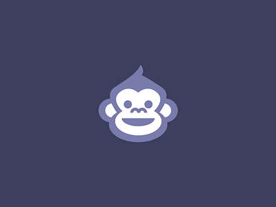 Monkey Icon animal design flat icon logo minimalist monkey mono purple