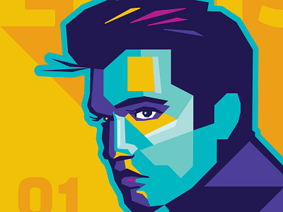 Elvis color elvis illustration low poly polygons