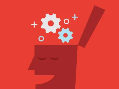 Idea brain creative design gear ideas imagine innovation smile thinking