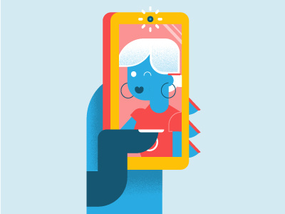 Selfie character earrings girl hand nails phone selfie