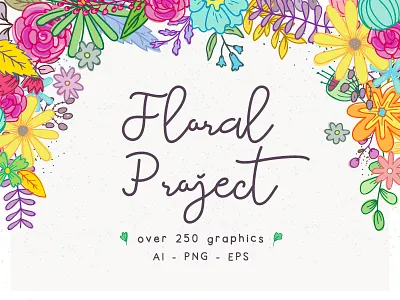 Floral Project botanical eps floral flower greeting illustration invitation modern png popular vector