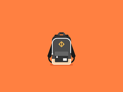 Backpack backpack bag flat icon illustration simple stolz