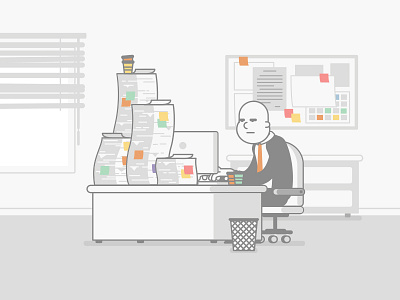 The Office character design desk flat design illustration motion design office wip