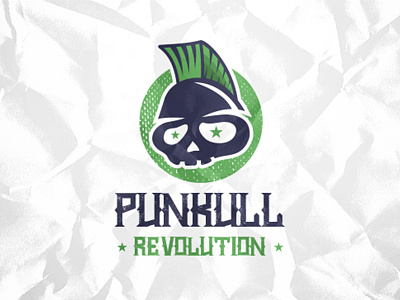 Punk Skull Logo bone mascot creative design studio geek face grunge metal punk revolution riot rock rock band video game