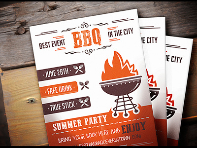 Bbq Flyer bbq fire flyer template food free friends grill meat meeting party restaurant summer