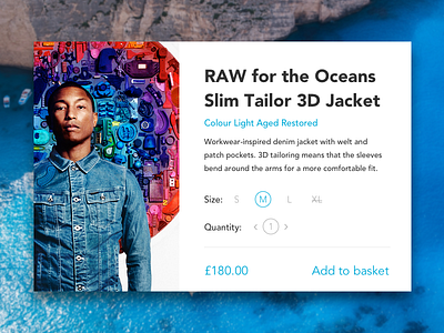 Day 012 - E Commerce 3d commerce dailyui denim gstar ocean pharell product raw shop ui williams