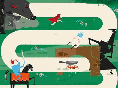 Fairytale Illustration egg fairytale horse illustration knight witch