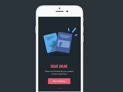 postar app - on boarding 3 iphone onboarding