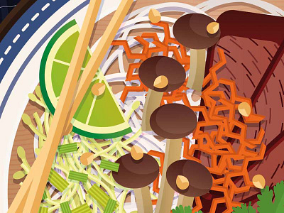 PHO chilli food illustration nuts pho vietnam vietnamese