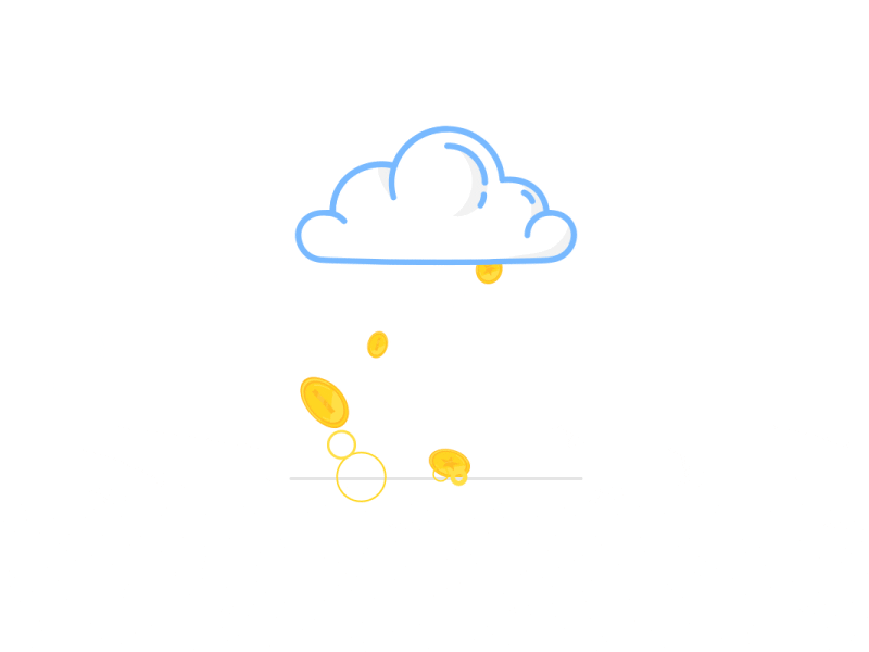 Golden Rain [gif] 2d after effects animation cloud gif gold illustration rain untime