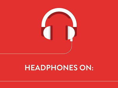 headphones on: headphones illustration music poster vector