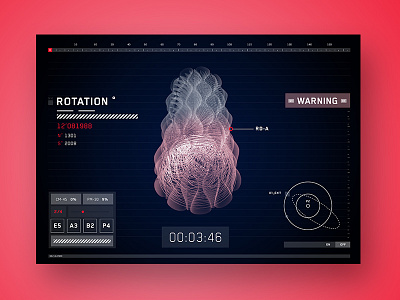 Machine Interface counter data interaction interface machine psd red science timeline timer ux web