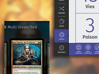 Magic the gathering app : Urzagatherer blur burger menu card game line icons magic the gathering mobile splitview tablet ui universal app ux