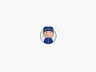 French Postman icon illustration post postman