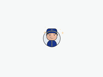 French Postman icon illustration post postman