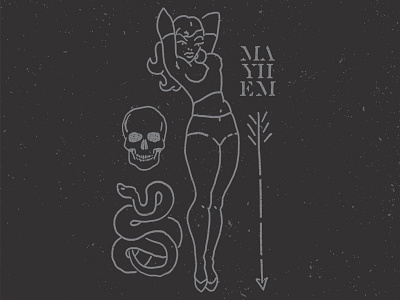 MAYHEM - AFOMFT arrows babes drawing hand drawn sketches skulls snakes