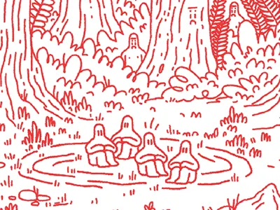 Lost In The Woods character drawing photoshop red woods