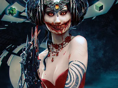 Am I Beautiful? Kuchisake Onna dark dark realm collective horror illustration kuschisake onna photoshop