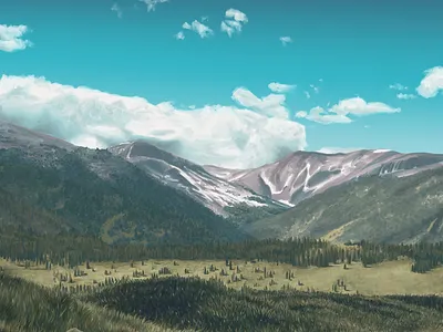 Landscape artrage illustration landscape painting