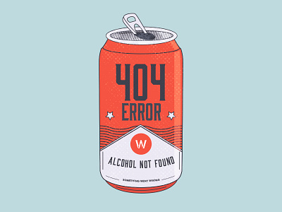 404 Beer 404 alcohol beer can error halftone icon illustration soda