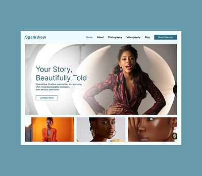 SparkView Photography Studio Hero Section branding design figma figmaui ui ux web designer websitedesigner