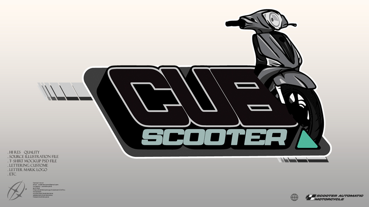 SCOOTER AUTOMATIC MASCOT LOGO graphic illustration mascot moto scooter sport