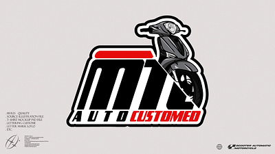 SCOOTER AUTOMATIC MASCOT LOGO graphic illustration mascot moto scooter sport