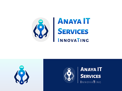 IT Services Logo blue illustration branding business logo corporate design figma freelancing gradient logo graphic design icon identity logo tech text logo