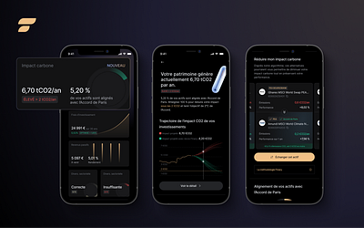 Finary - Sustainability score application design mobile ui ux