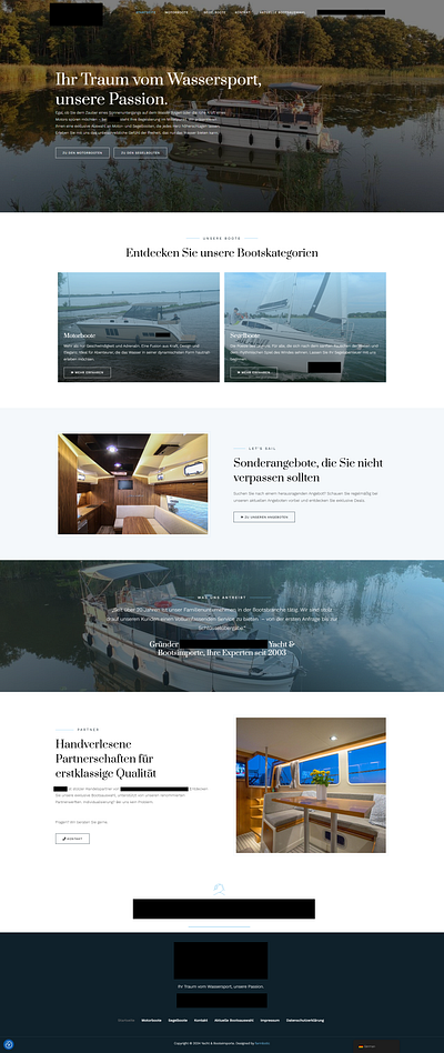 Custom Website for a Motor and Sailboat Company webdesign