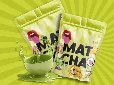 Matcha Tea Packaging Design branding design graphic design illustration label design matcha tea matcha tea packaging packaging packaging design pouch design pouch packaging product label design stand up pouch supplement label supplement label design tea pouch packaging ui